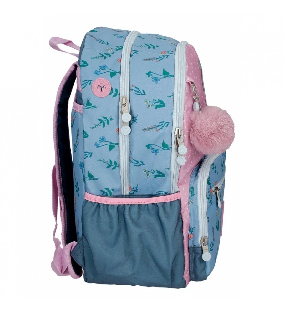 Enso Mochila EnsoWe Love Flowers doble compartimento azul, rosa