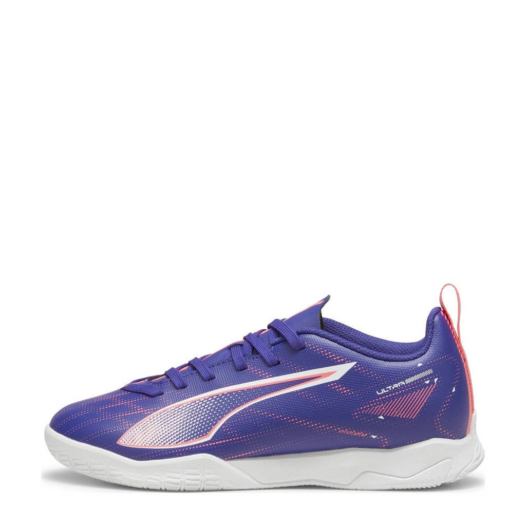 Puma Ultra 5 Playjunior zaalvoetbalschoenen kobaltblauw/wit/koraalrood