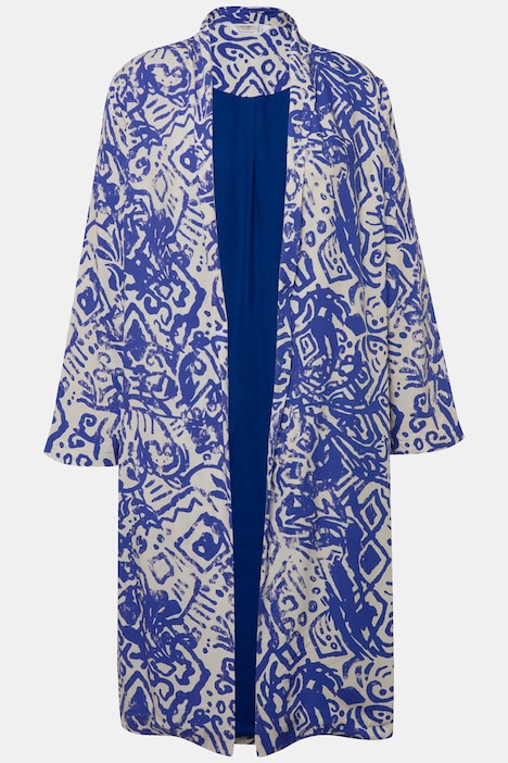 Kimono, Alloverdruck, offene Form, weiter Langarm