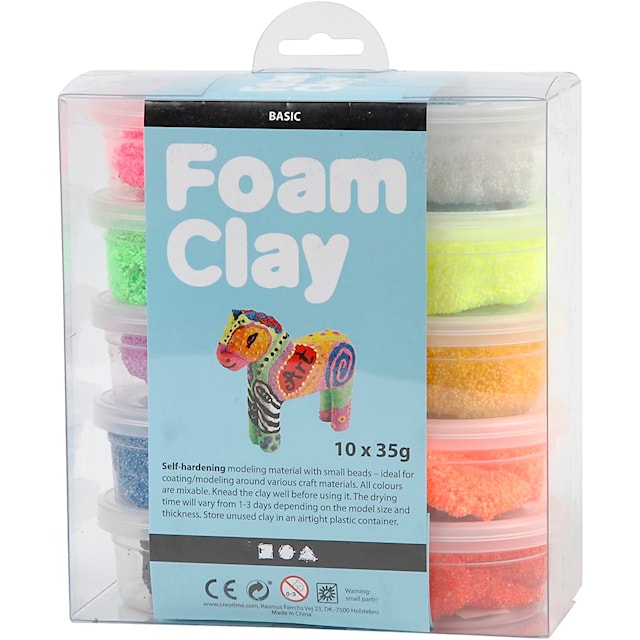 Foam Clay® , ass. farger, 10x35 g/ 1 pk.