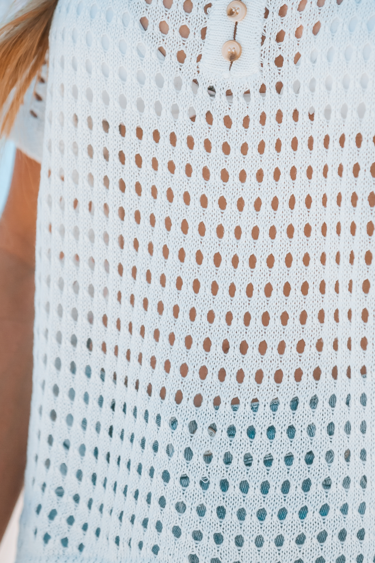 Haut cover up à col en V en crochet