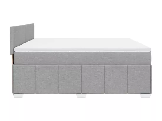 Sommier à lattes de lit avec matelas Gris clair 180x200cm Tissu