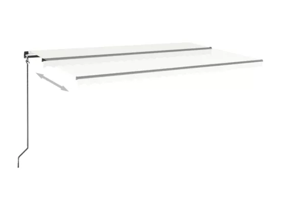 Auvent manuel rétractable avec LED 500x350 cm Crème