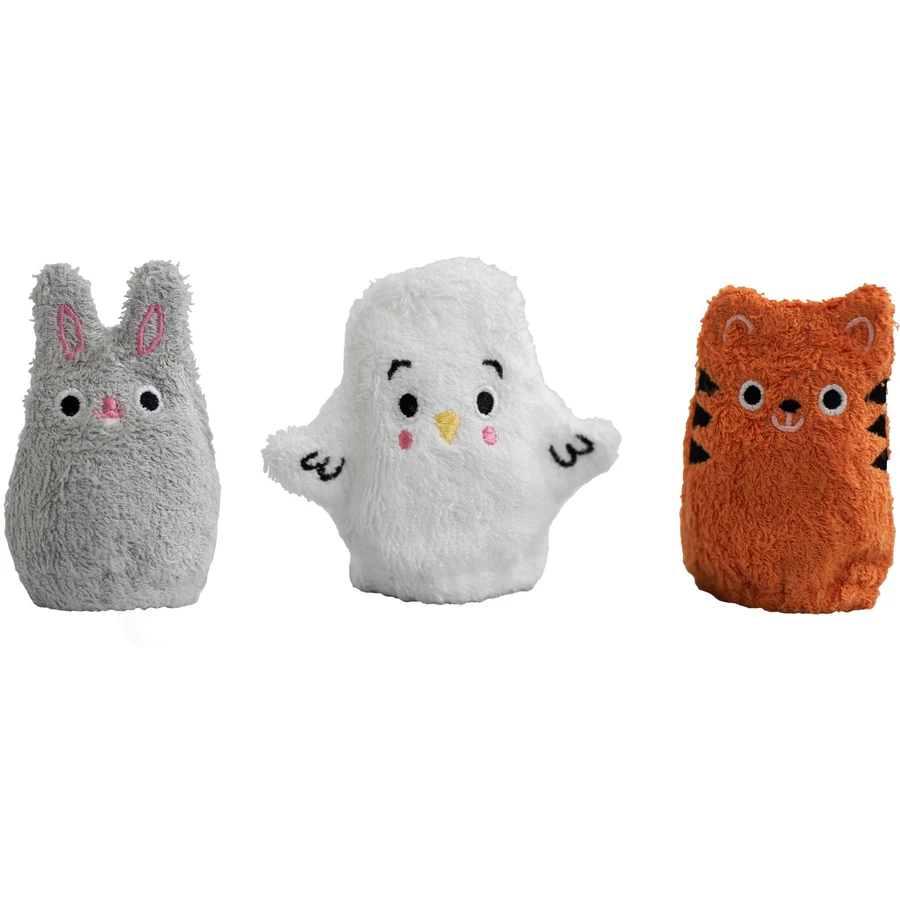 TidyTot Waschhandschuhe Tidy Tot Bambus Waschhandschuhe 3 Paar MausPinguinTiger