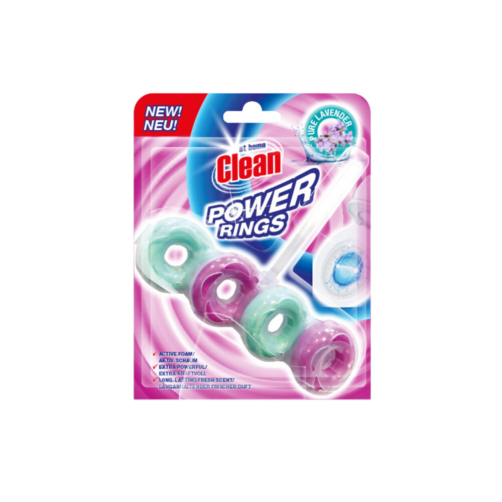 6x At Home Toiletblok Power Rings Pure Lavender40 gr
