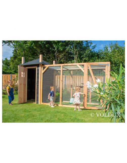Voldux Hooiberg Mees Xl - Kippenhok - 437x150x235 cm Zwart