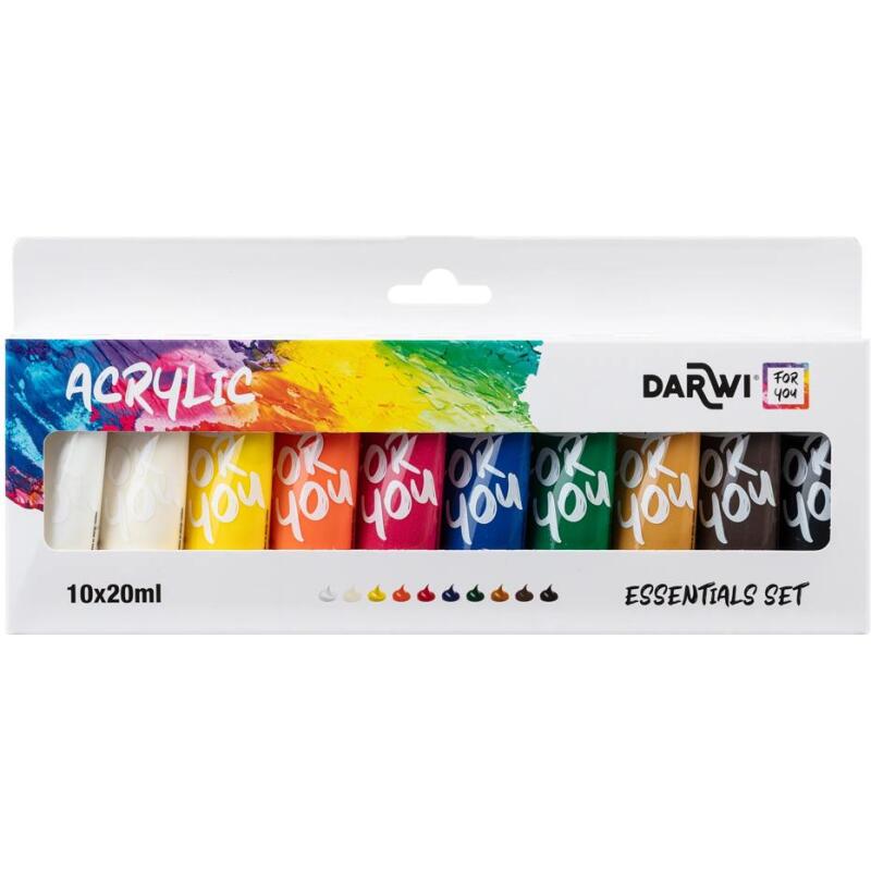 Darwi For You set de peinture acrylique - 10x20 ml - Assortiment