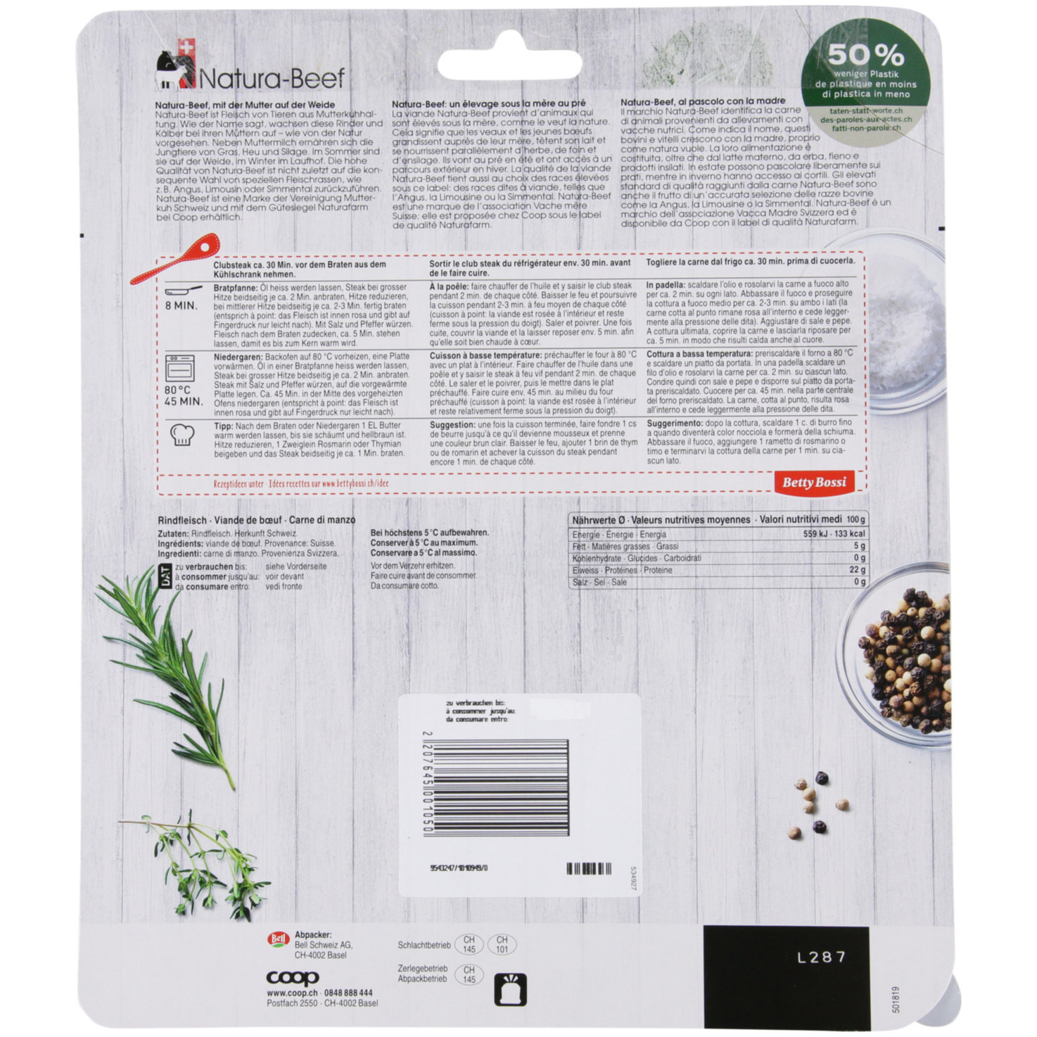 Naturafarm Rindskotelett ca. 460g
