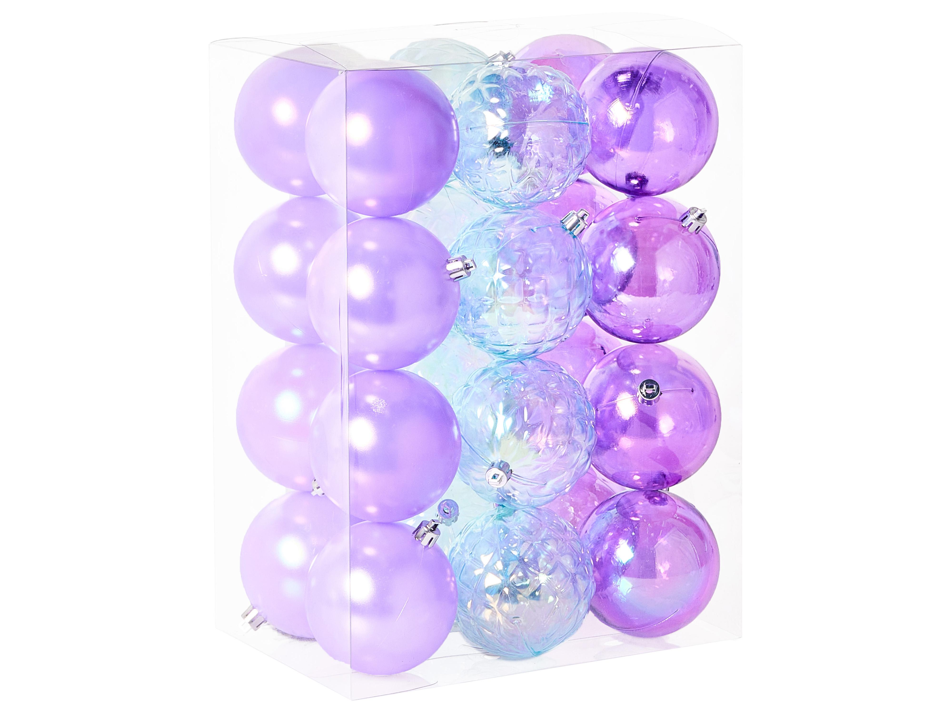 Set van 24 kerstballen ASNEN Paars