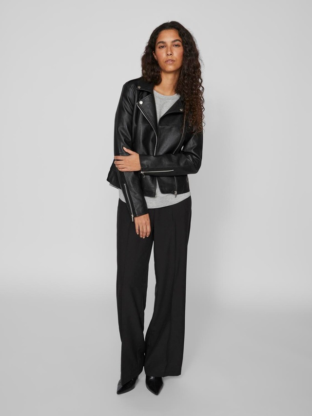 Vila Lederimitatjacke »VICARA COATED JACKET - NOOS« mit Biker Details