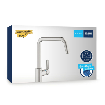 Grohe keukenkraan Start hoge U-uitloop QuickFix supersteel (RVS look)