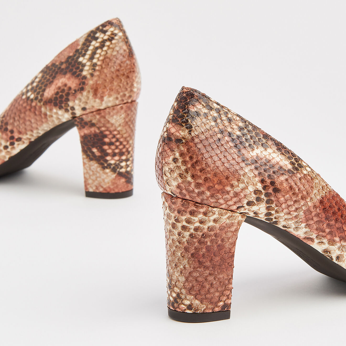 L.K. Bennett Escarpins en Cuir serpent Sersha roses - Talon 7 cm
