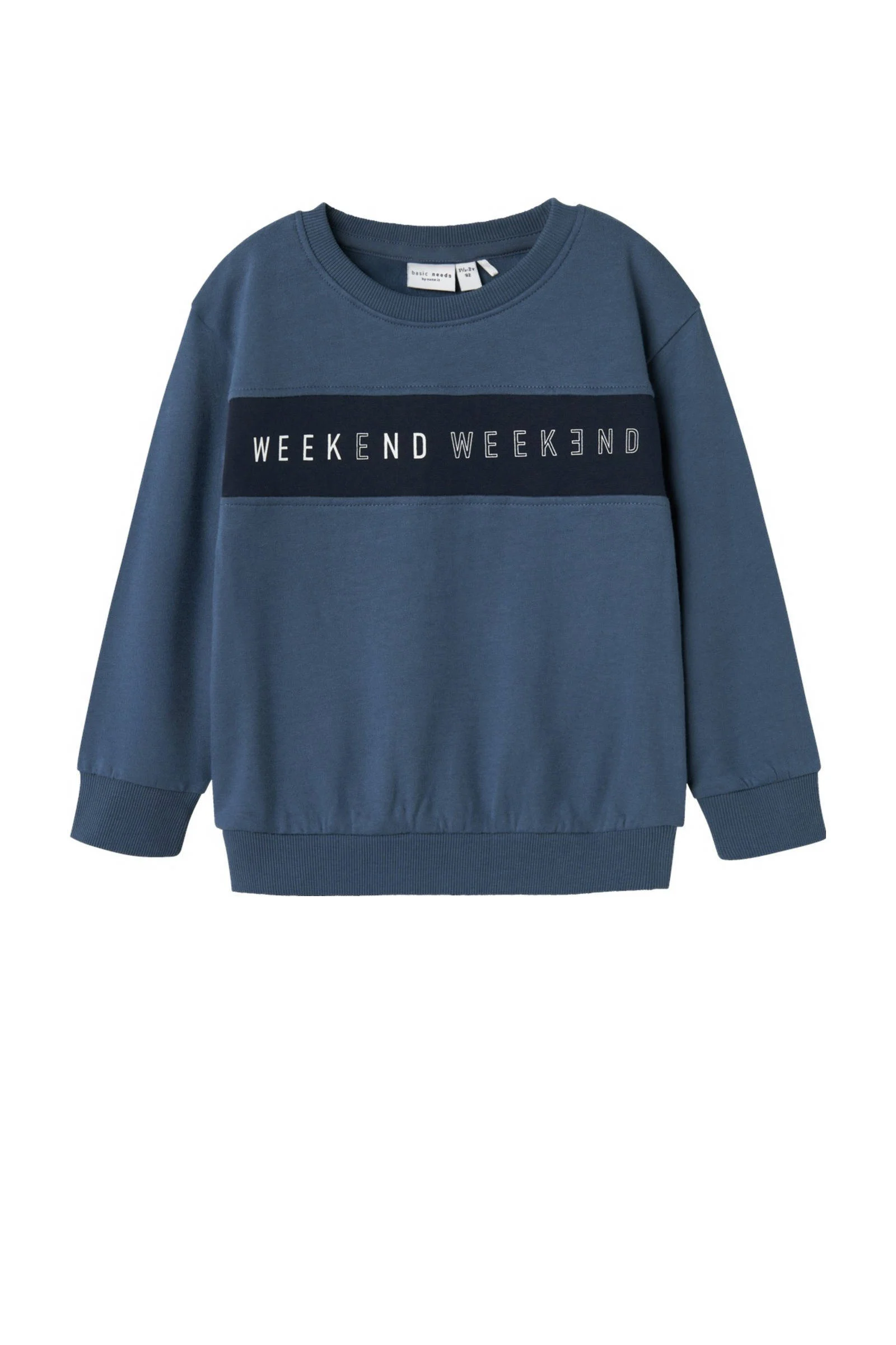 NAME IT sweater NMMVANCE met printopdruk blauw