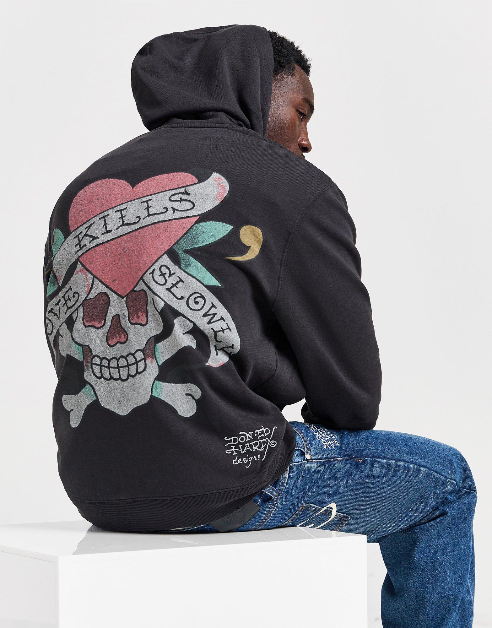 Ed Hardy Sweat à Capuche Love Kills Homme