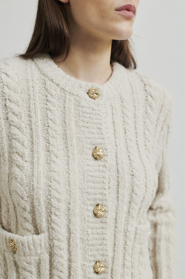 Second Female Karolina Knit Cardigan Pumice stone