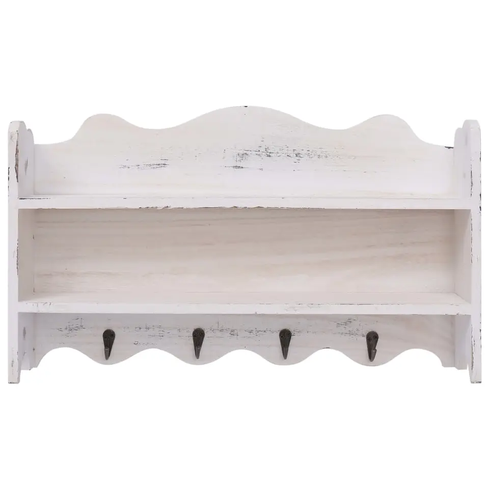 vidaXL - Kapstok - Wit - Hout - 50 x 10 x 30 cm