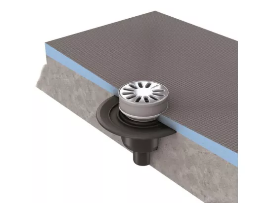 Wedi - Bonde horizontale grille ronde pour receveur Wedi Fundo