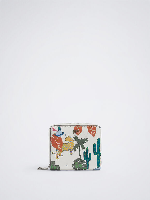 Carteira estampada - Branco-creme