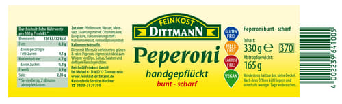 Feinkost Dittmann Peperoni bunt scharf