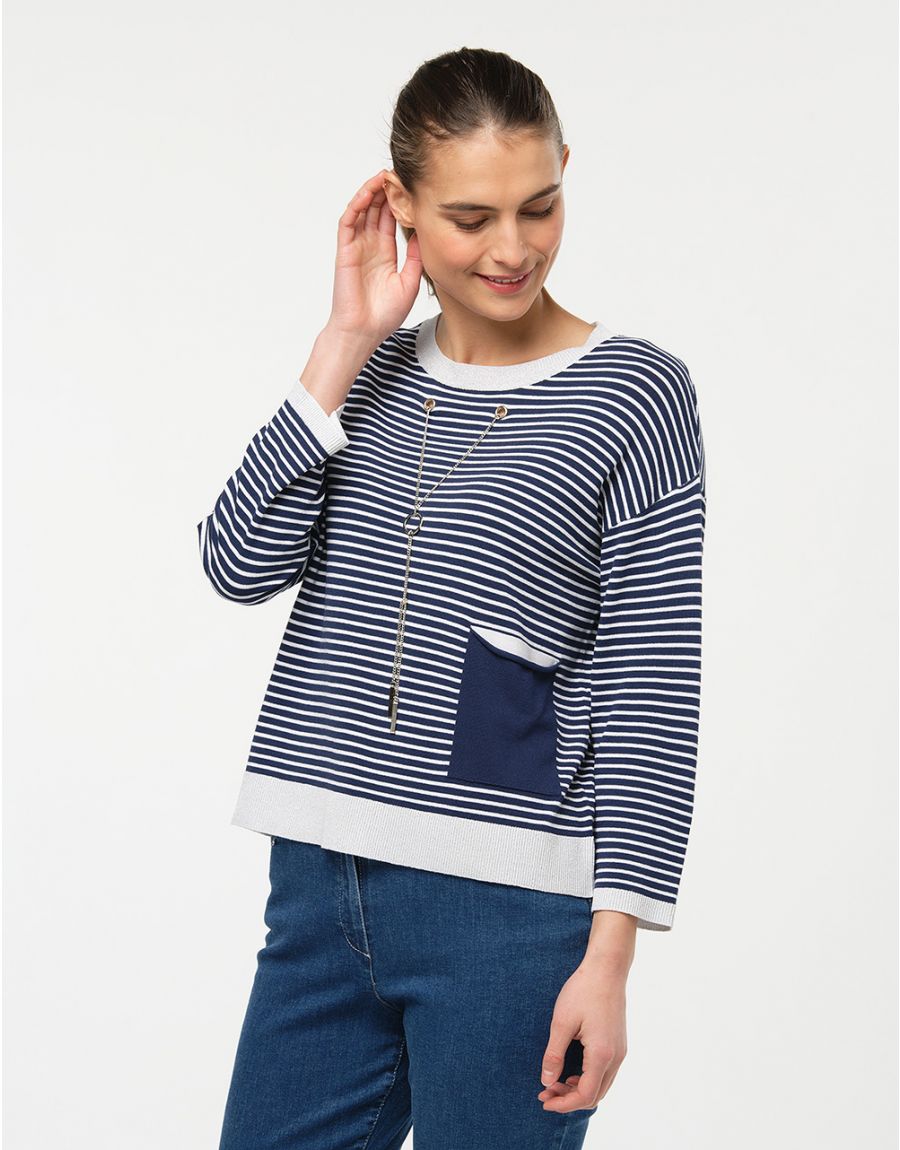 Pull rayures marine