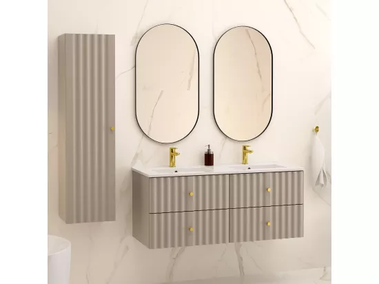 Meuble double vasque encastrée 120cm Izae Cachemire