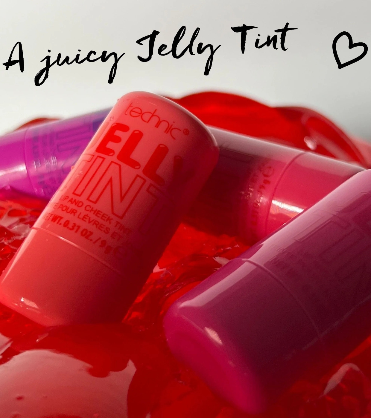 Technic Cosmetics - Tonalidade para lábios e bochechas Jelly Tint - Red Hot!