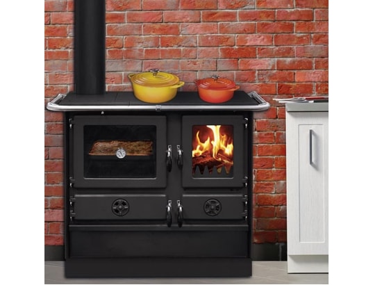 INTERSTOVES - Poêle à bois Cuisinière à bois magnum en fonte | sortie côté gauche - noi...
