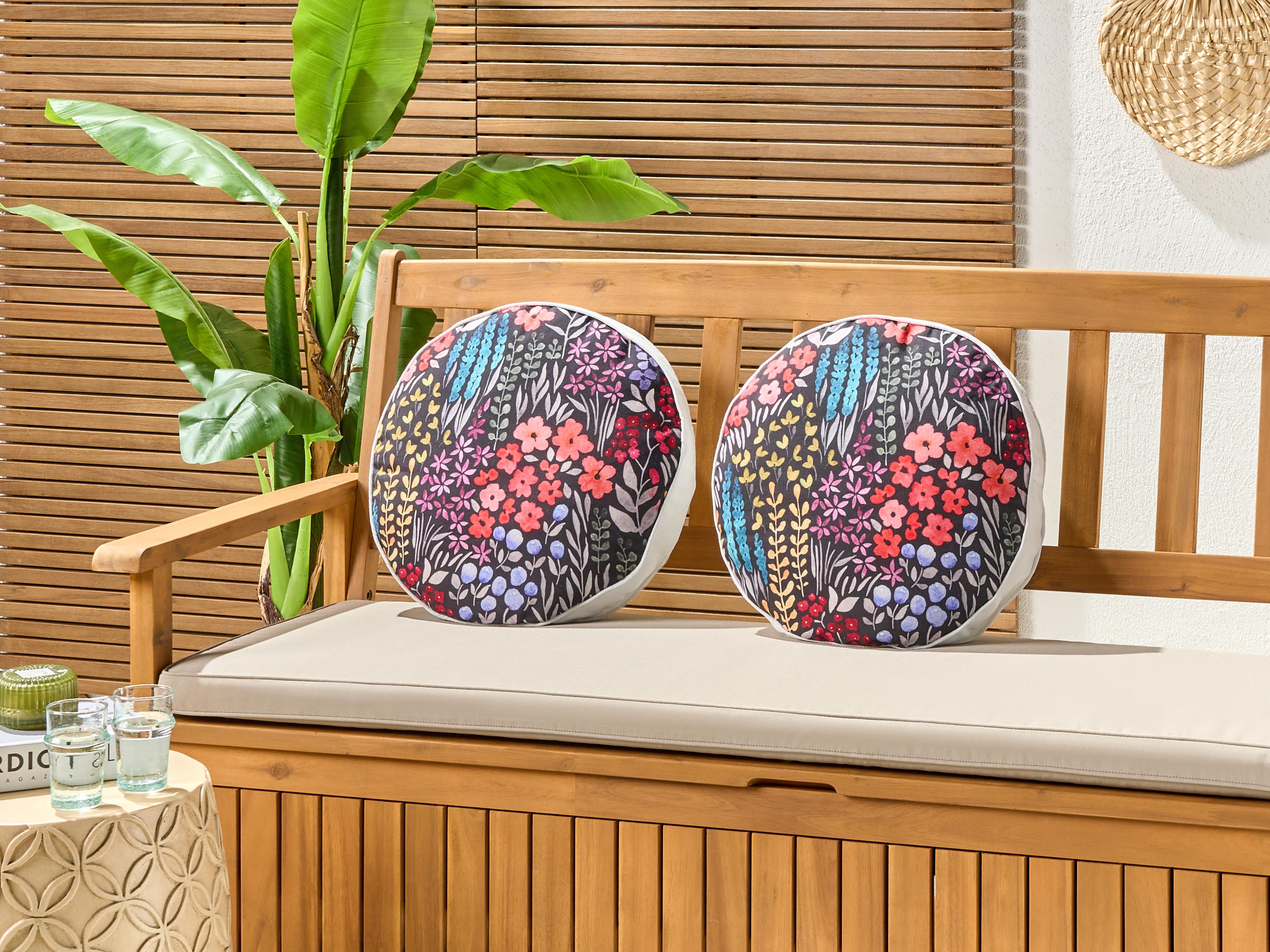 Set van 2 tuinkussens CASTELARO bloempatroon 40 x 40 cm Meerkleurig