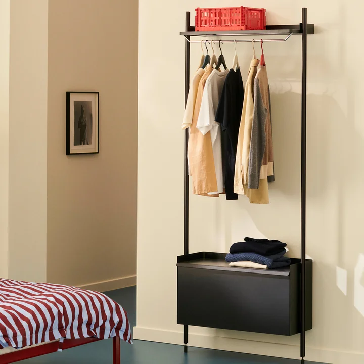 HAY - Pier System 1002, Garderobe, H 209 x 162 cm, weiss / Aluminium