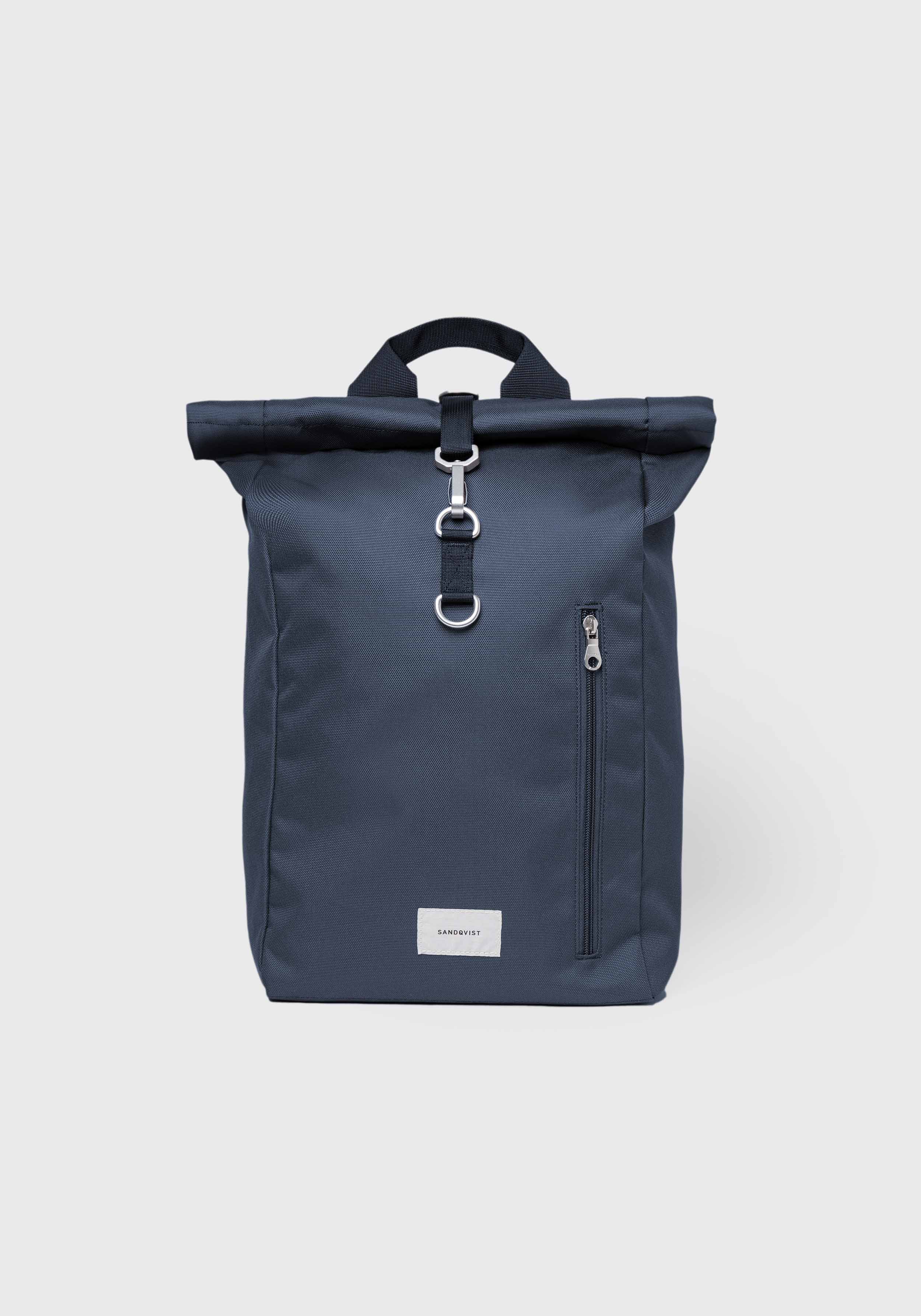 Sandqvist Rucksack Ground Rolltop Backpack L Navy With Navy Webbing