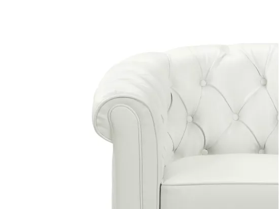 Canapé 3 places et fauteuil CHESTERFIELD - Simili Blanc