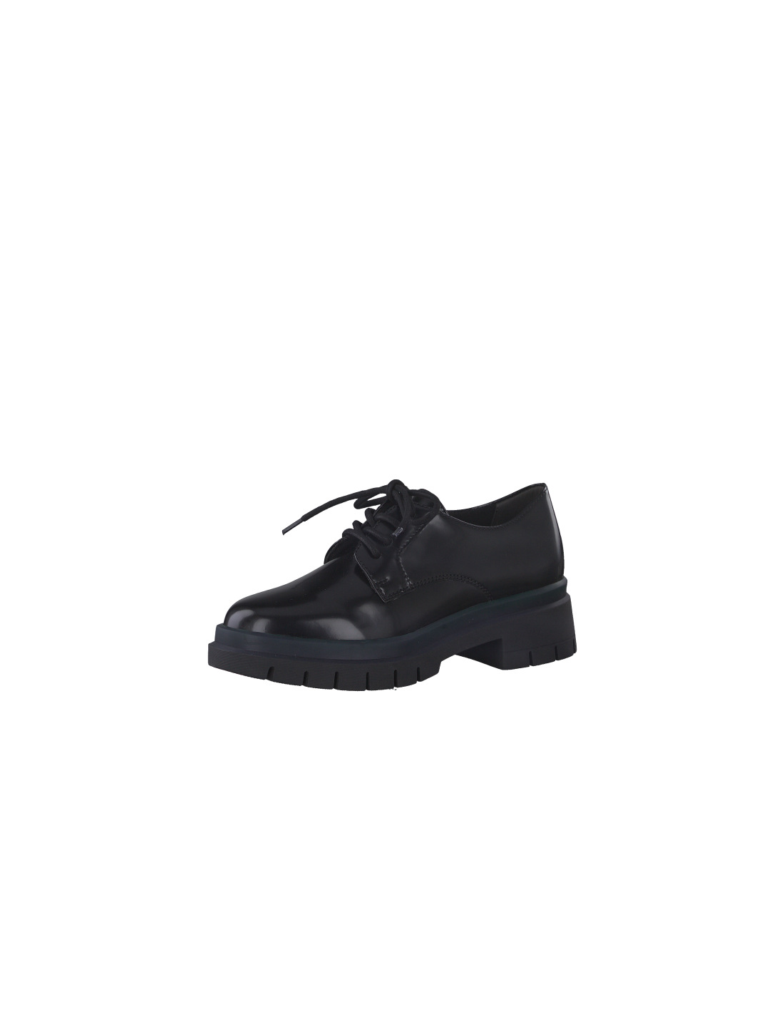 tamaris derby femme 23726-29 026 cuir noir vernis