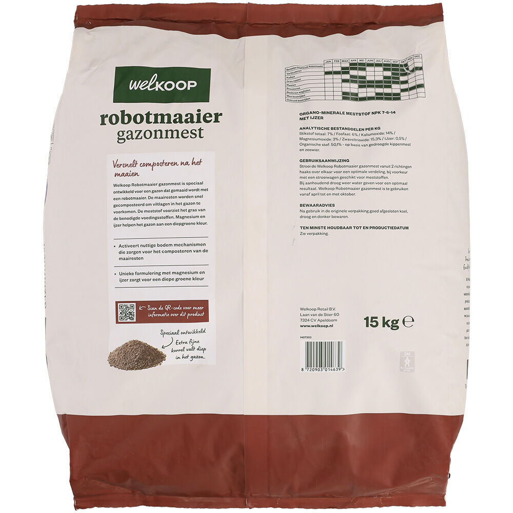 Welkoop - Robotmaaier Gazonmest - 500 m2 - 15 Kilogram
