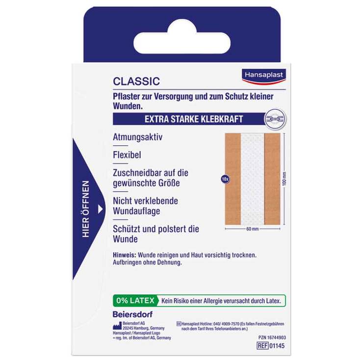 Hansaplast Classic Pflaster 6 cm x 1 m, 1 St