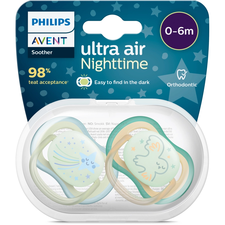 Philips Avent Nachtschnuller ultra air SCF37618 0-6 Monate 4 Stück grün