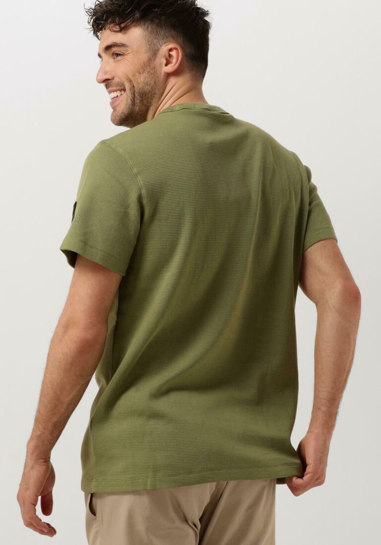 CALVIN KLEIN groene calvin klein t-shirt badge waffle tee
