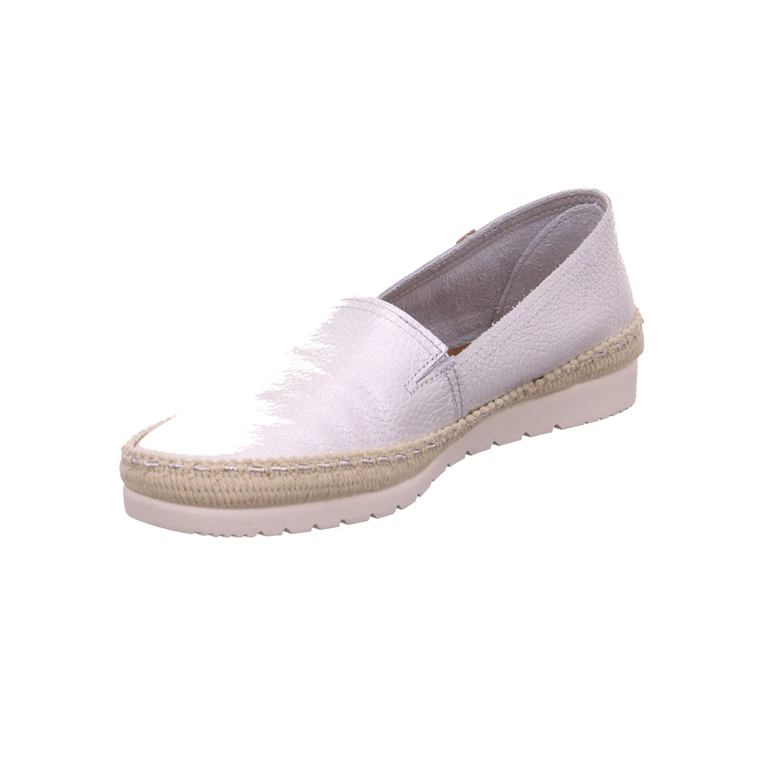 VERBENAS Espadrille Silber Leder