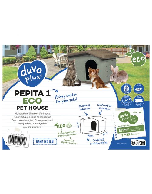 Duvo+ Hondenhuis Pepita 1 Eco Bruin&Groen - Hondenhok