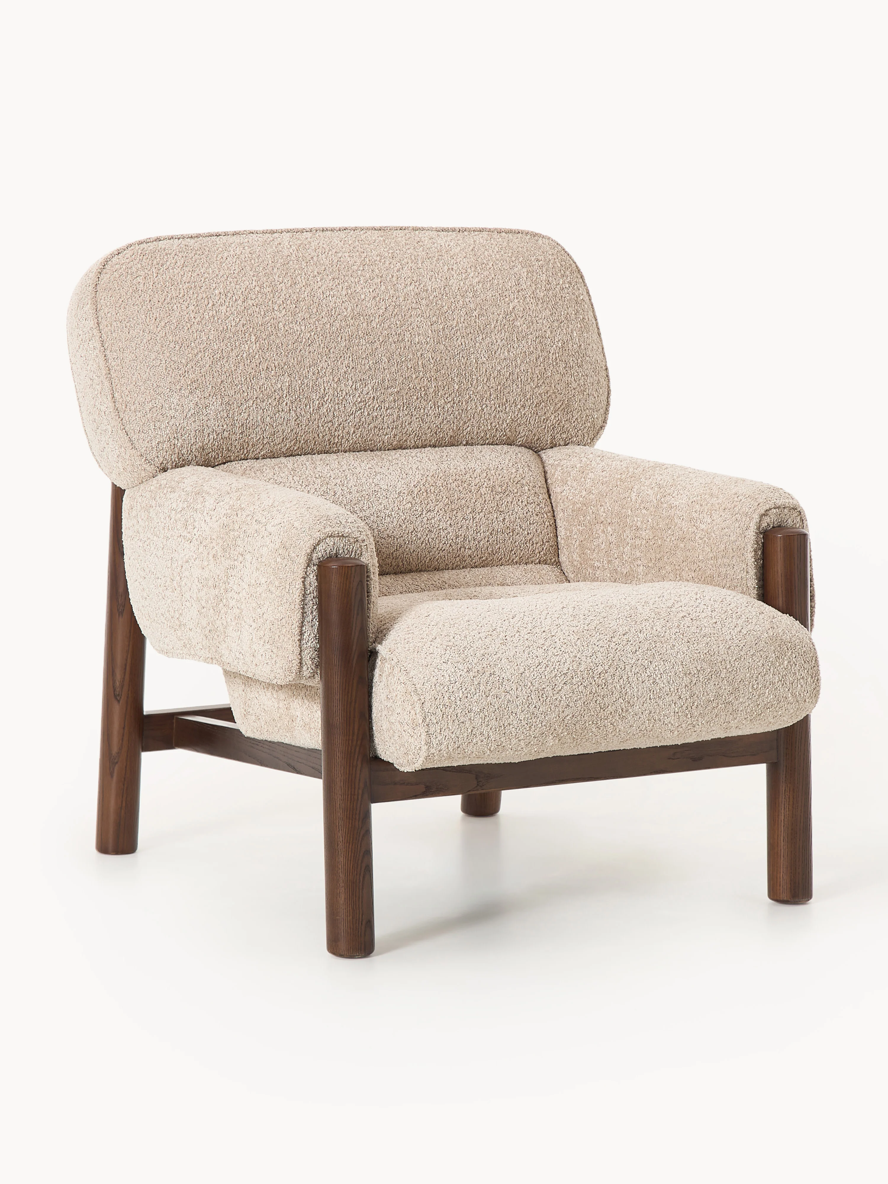 Loungefauteuil Calum van teddy bouclé