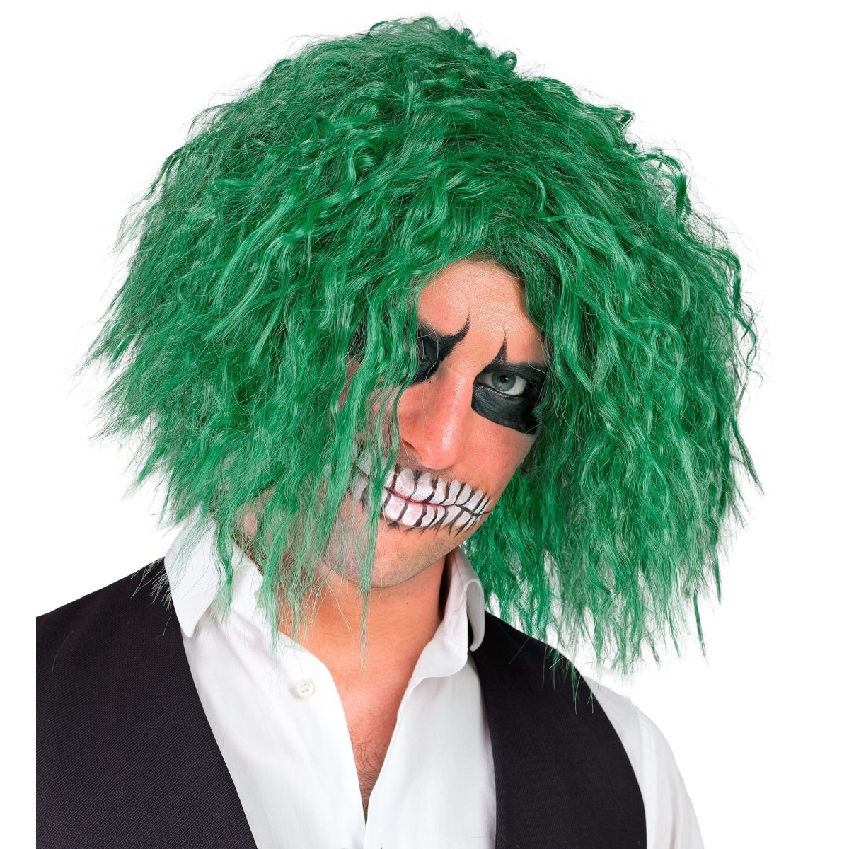 Halloween Pruik Groen Clown Krullen