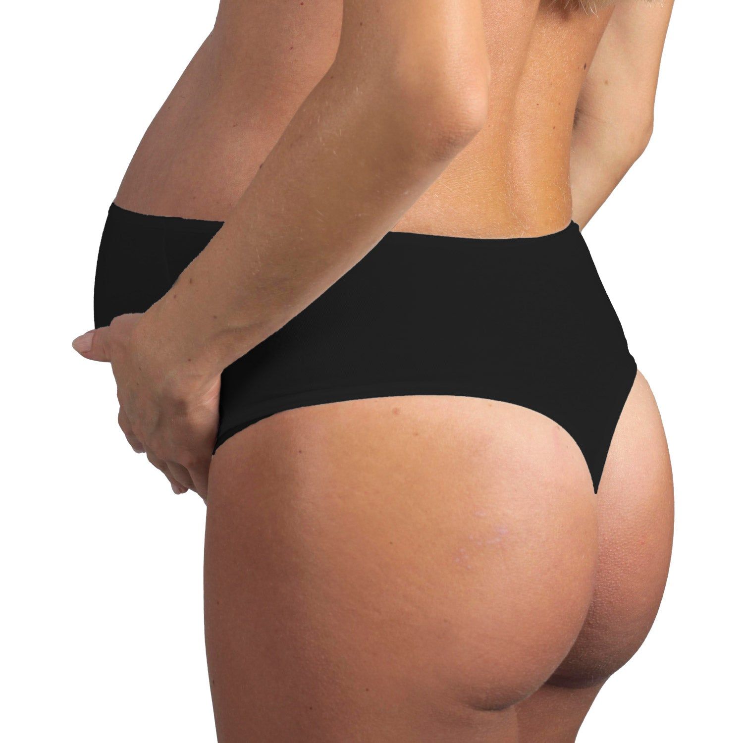 MYSANITY Schwangerschafts Unterhose, Tanga aus Modal, Schwarz