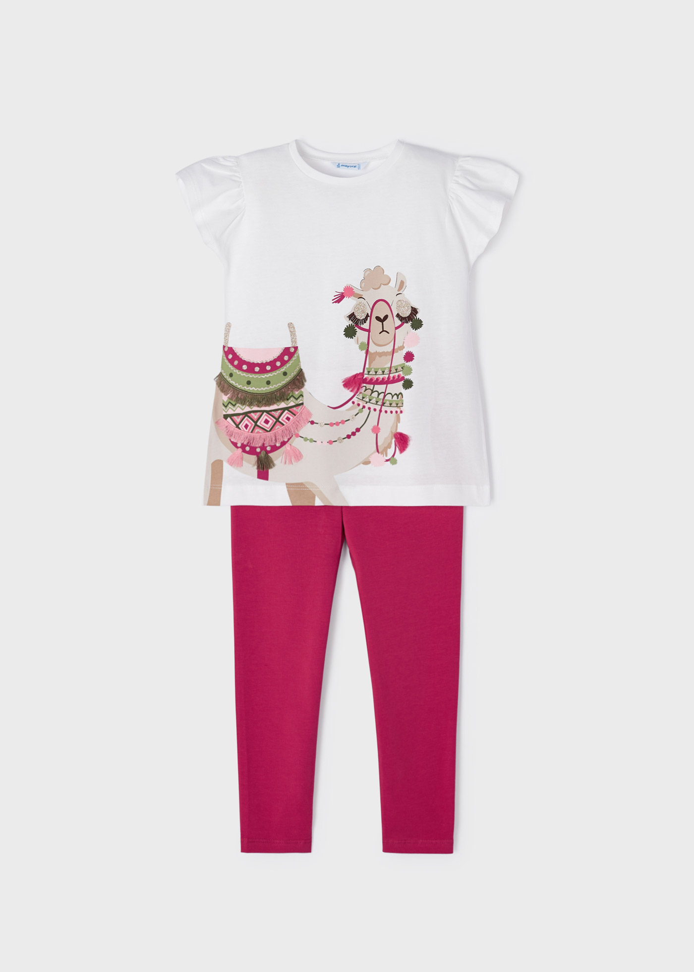 Conjunto de duas peças com bordado em algodão sustentável para meninas