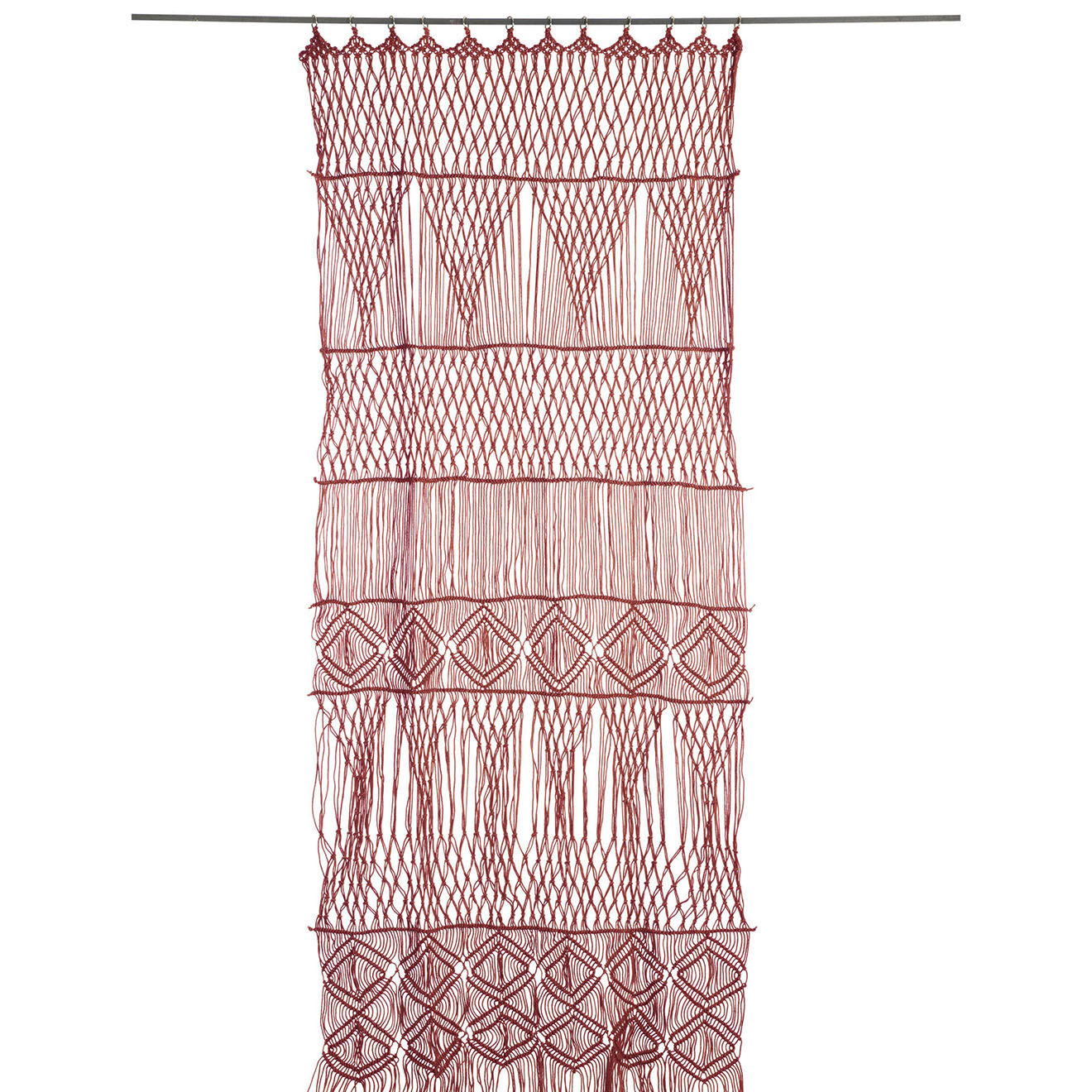En Fil d'Indienne Rideau en macramé Resille terracotta - 100x280 cm