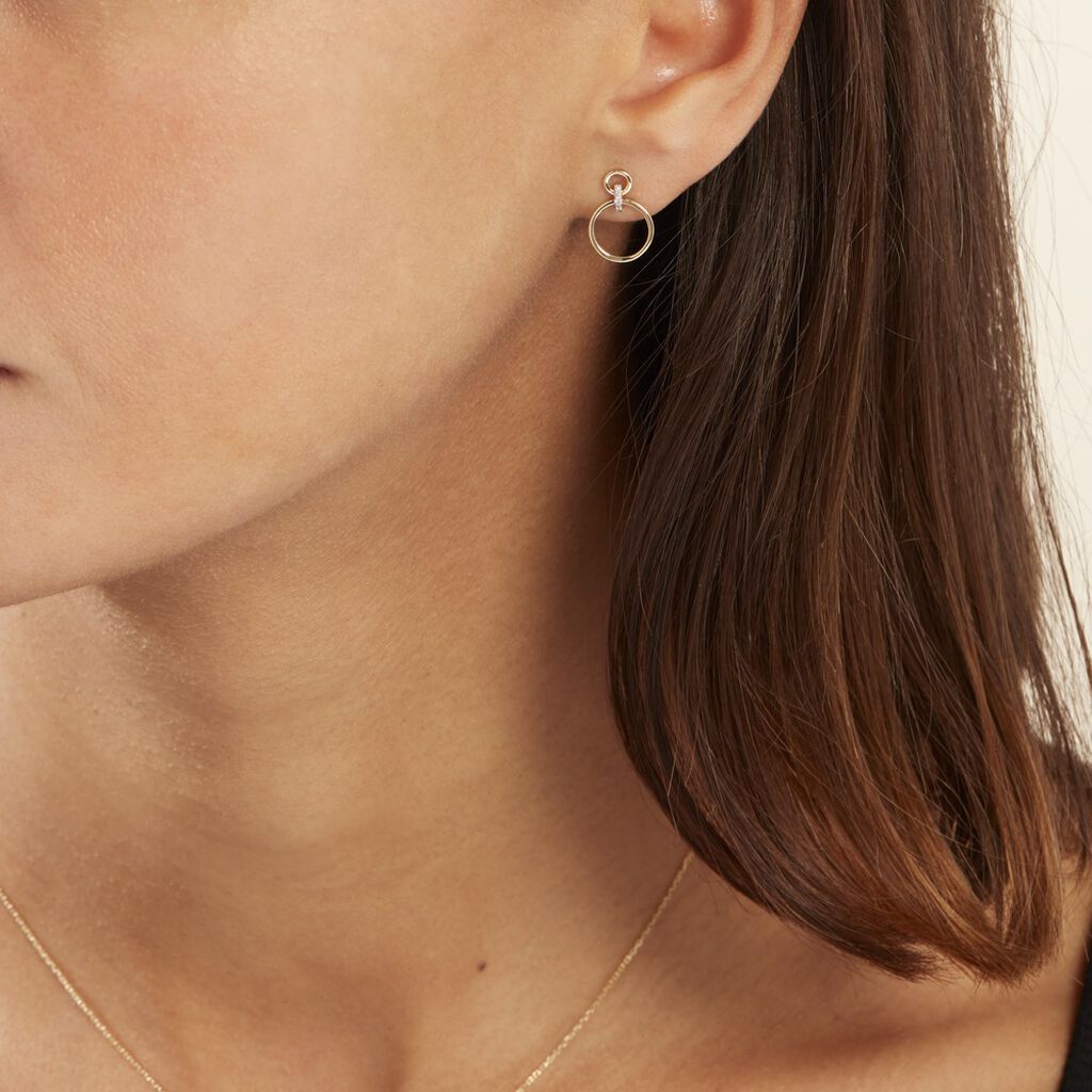 Boucles D'oreilles Puces Or Jaune Agnessa Diamants