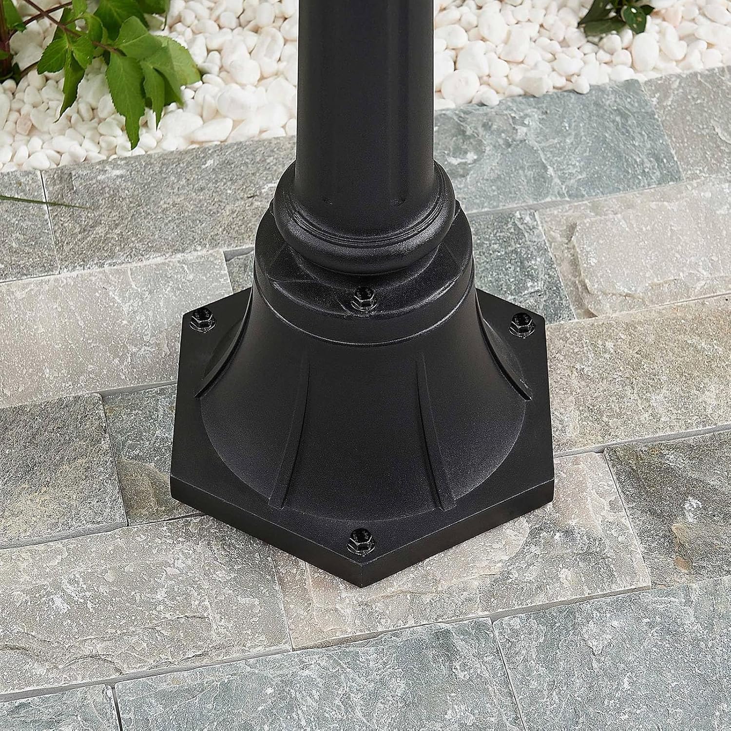 Lindby Mastleuchte außen Clint (spritzwassergeschützt (Retro, Vintage Antik) in Kupfer aus Aluminium (1 flammig E27) - Kandelaber Außenleuchte
