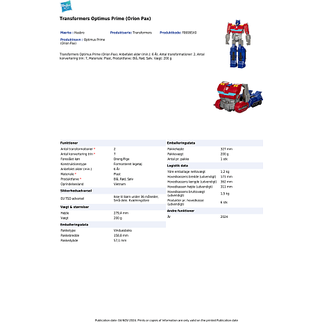 Transformers One Mega Changers figurer - flere varianter - assorteret