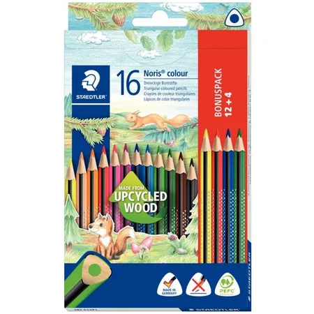STAEDTLER® Noris® colour 187 Buntstifte dreikant 12+4 Aktion 100% PEFC