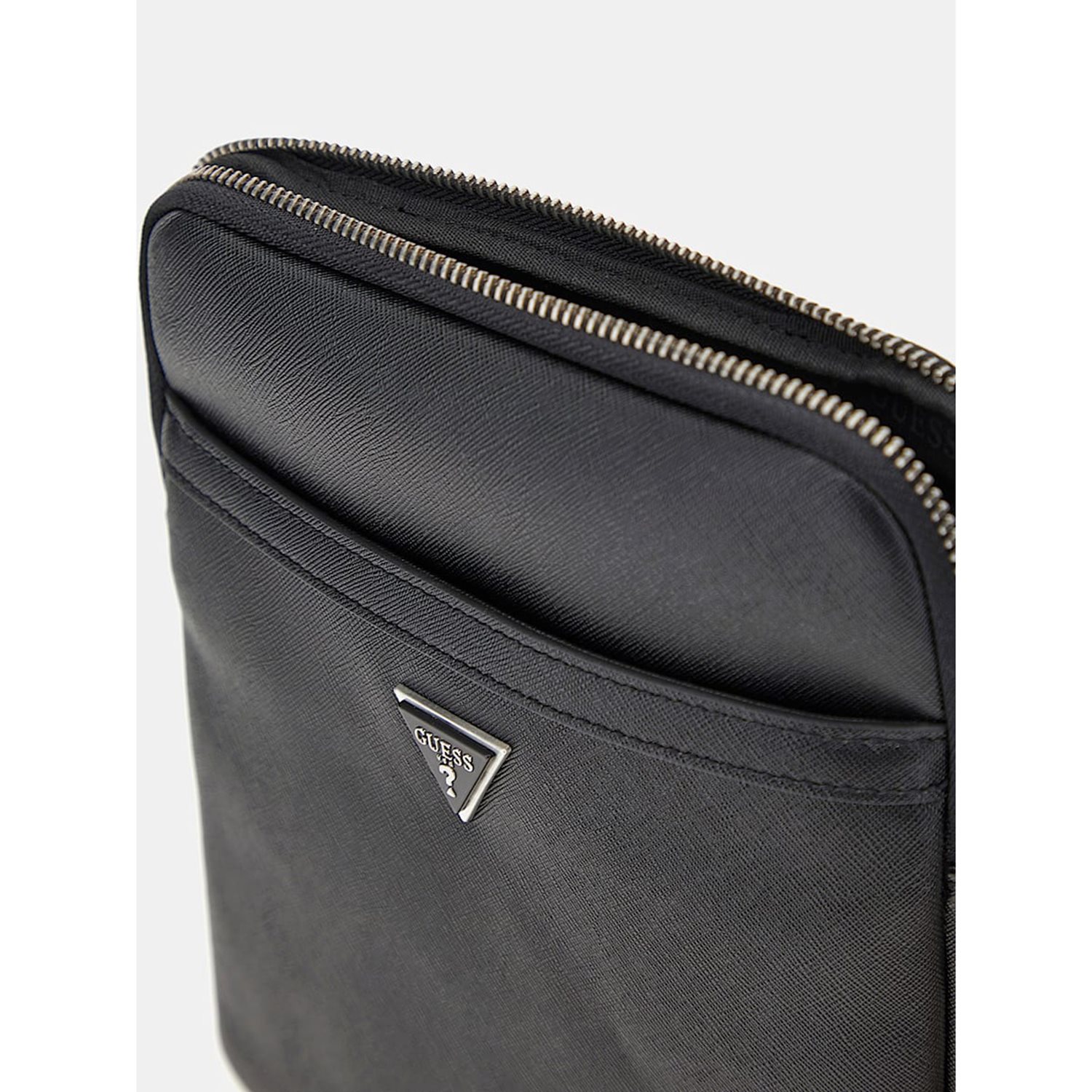 Guess Saffiano Eco Crossbody Flat black