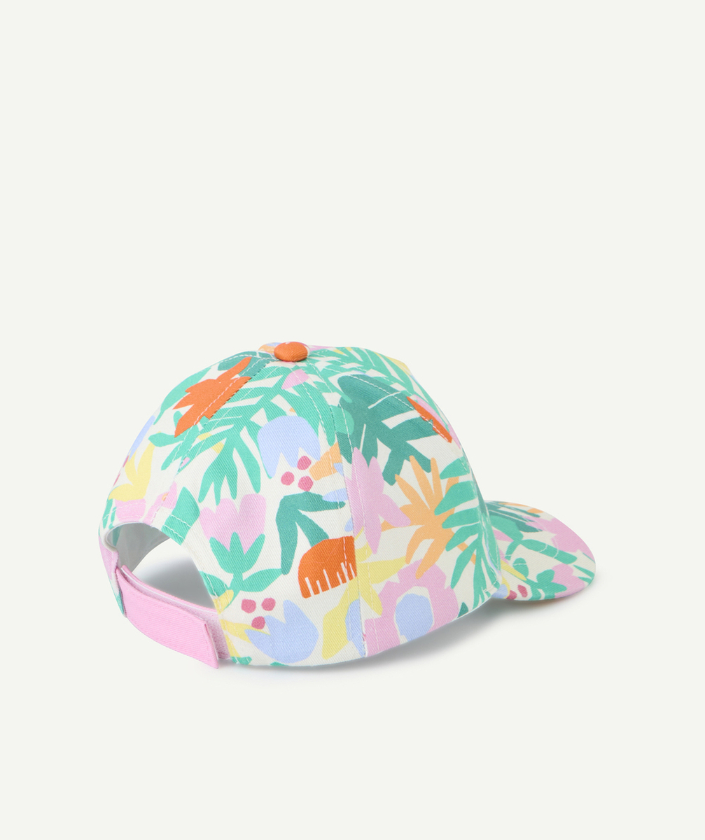 casquette bébé fille colorée avec imprimé feuilles et message