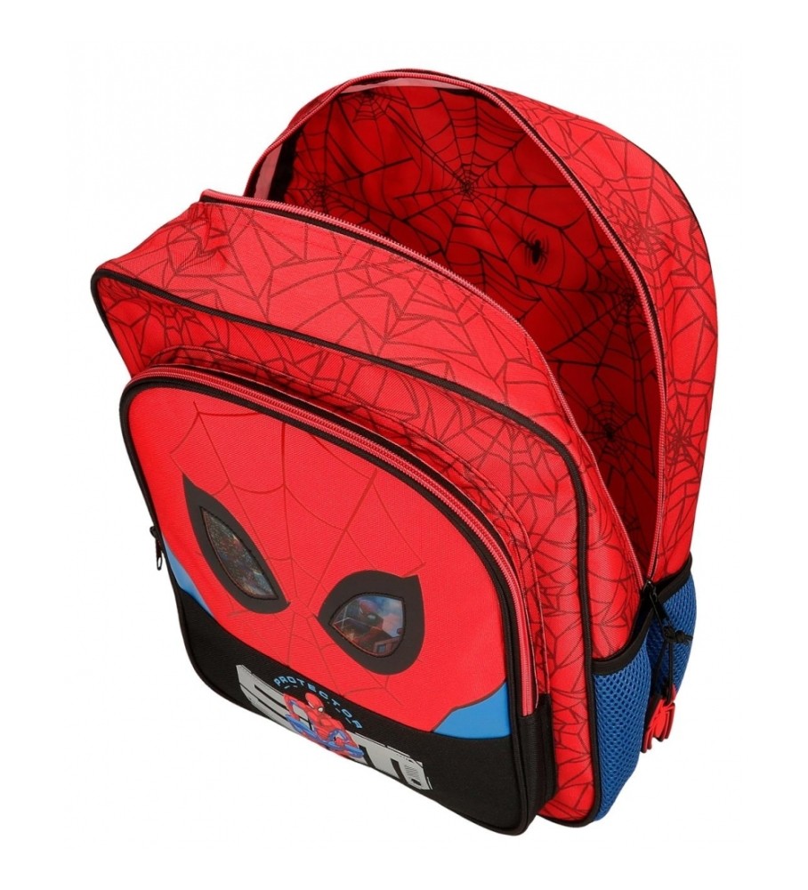 Disney Mochila Escolar Spiderman Protector adaptable a carro rojo -30x38x12cm-
